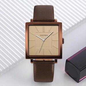 Fogitbok Women's Waterproof Leather Watch - Quartz Wrist Watch for Small Wrists
